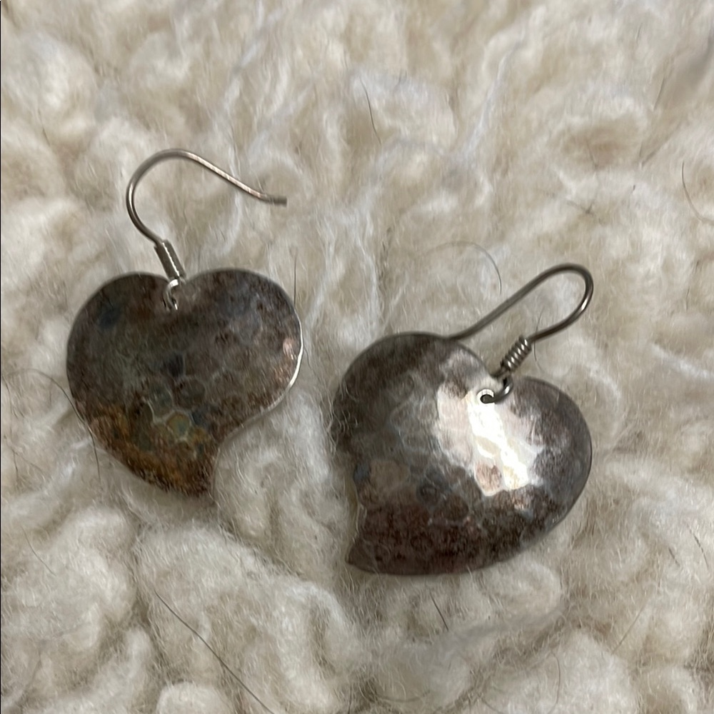 925 large Silver Heart Earrings